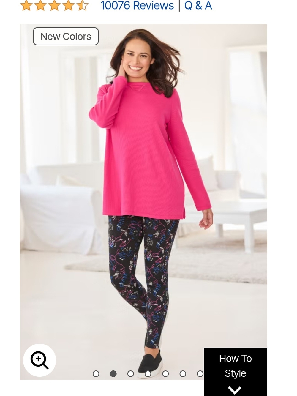 New In Package Pink 3X Women's Floral Print Thermal